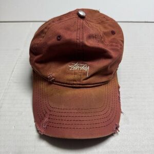 Trashed Stussy OS Adjustable Cap. Trashed! Distressed! Faded! Holes!